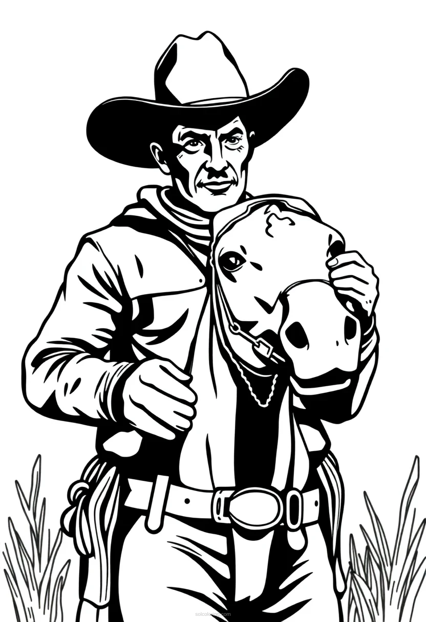 Cowboy coloring page for kids