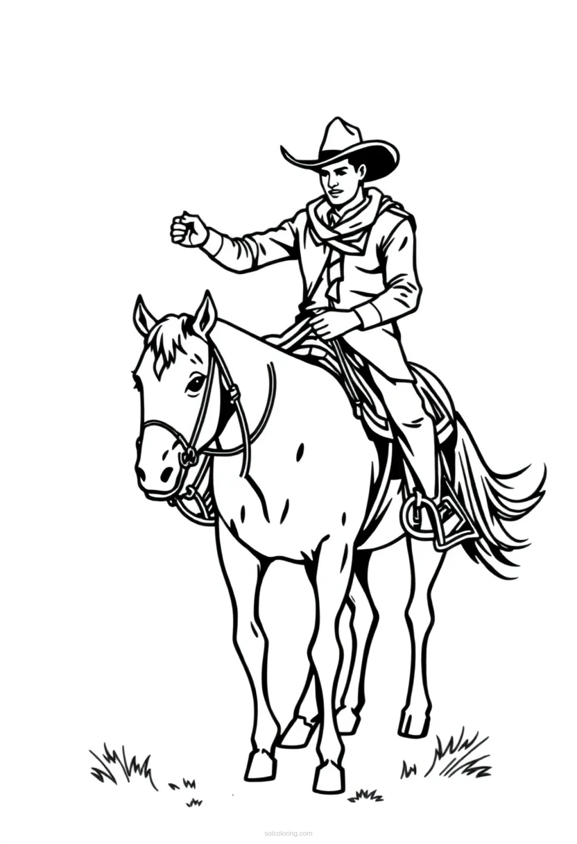 Cowboy coloring page for kids