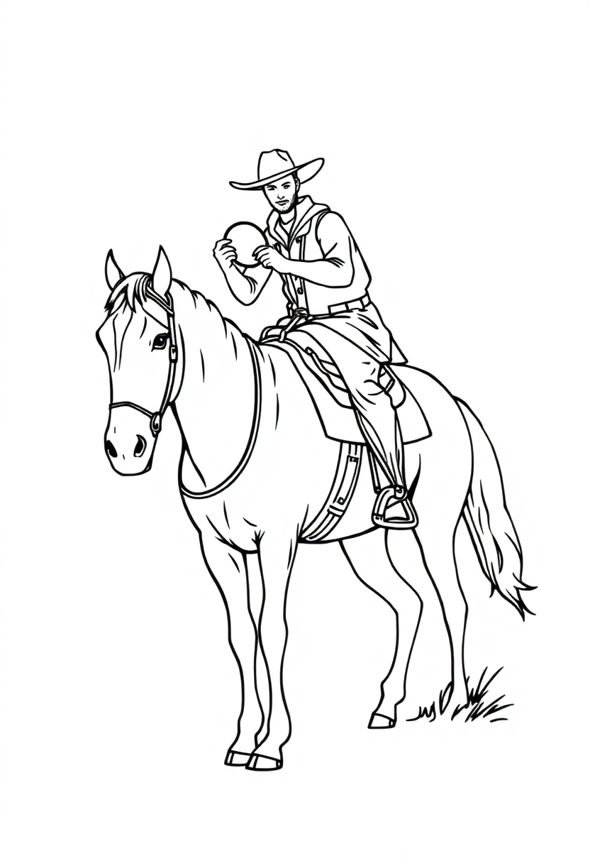 Cowboy coloring page, free printable