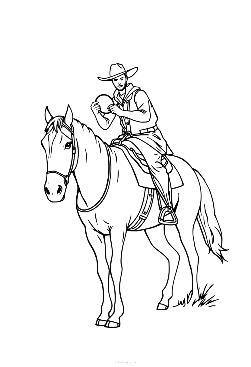 Cowboy coloring page for kids