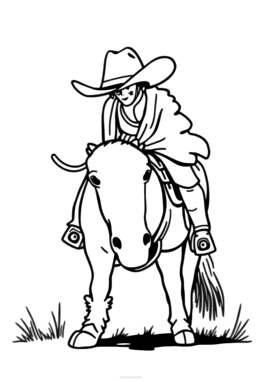 Cowboy coloring page for kids