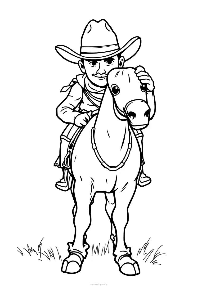 Cowboy coloring page for kids