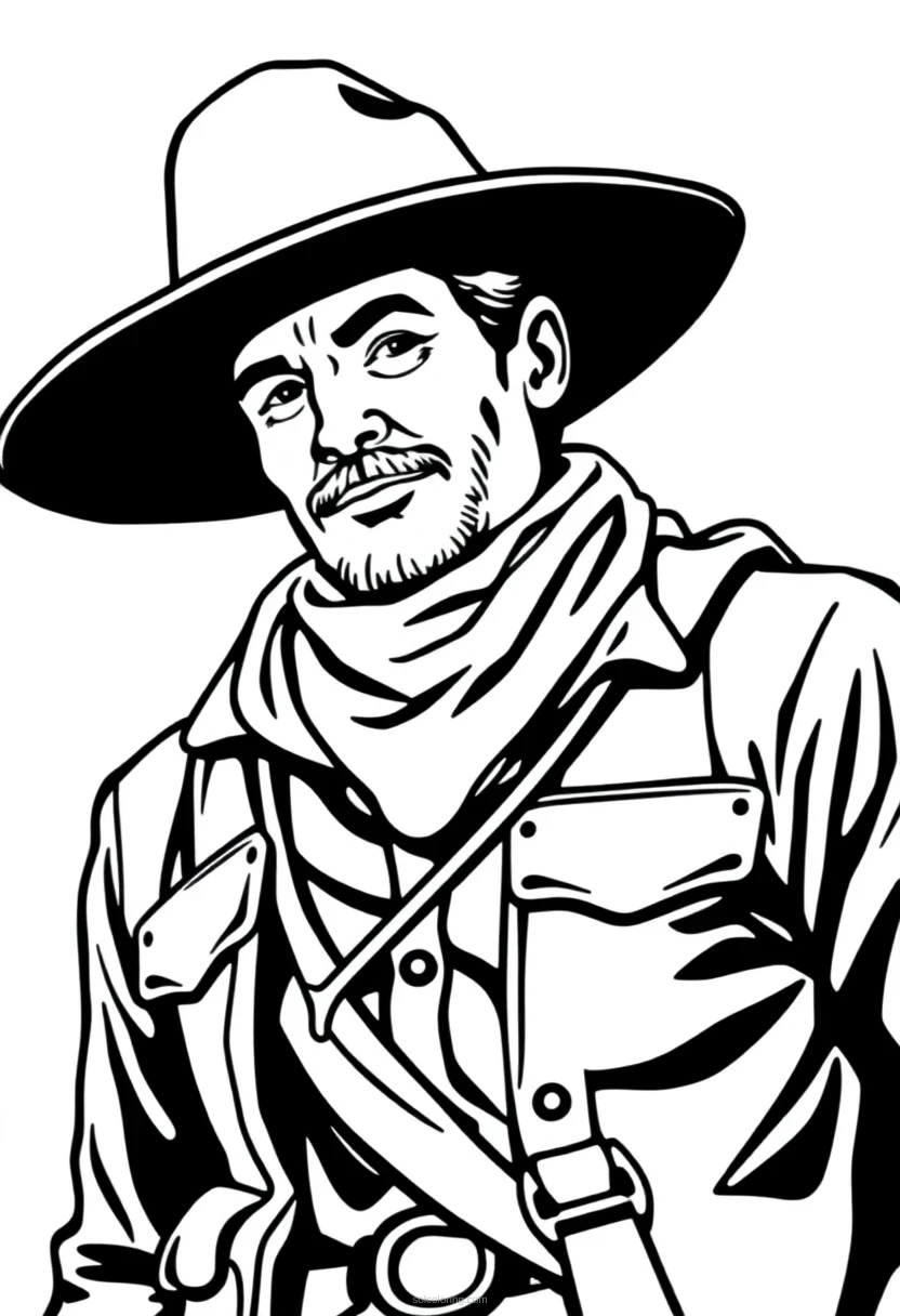 Cowboy coloring page for kids
