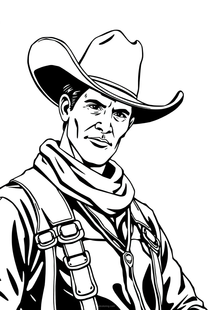 Cowboy coloring page for kids