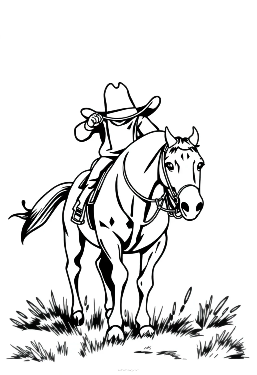 Cowboy coloring page for kids