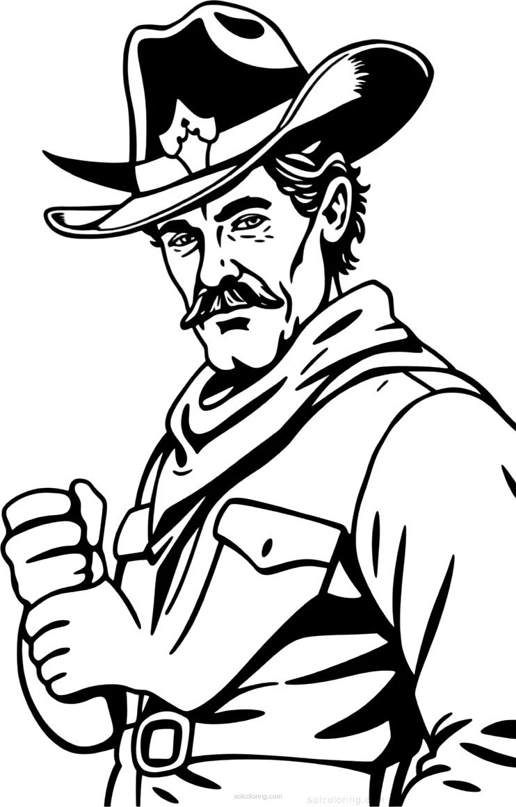 Cowboy coloring page for kids
