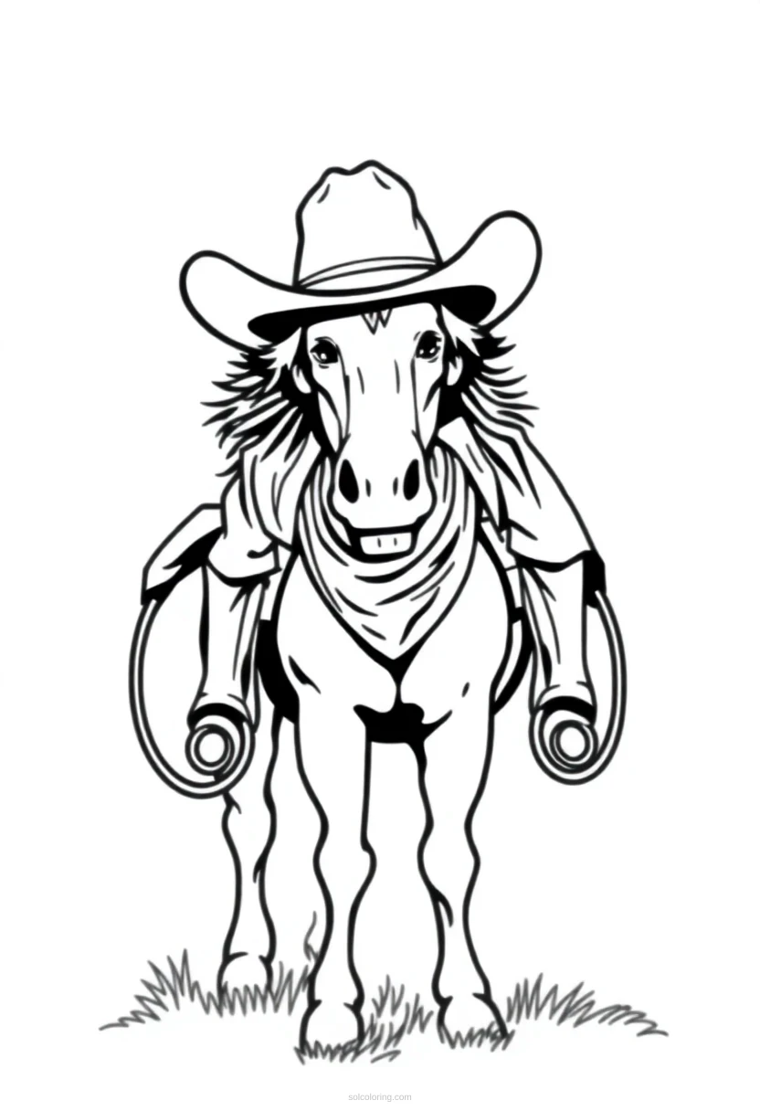 Cowboy Realistic coloring page for kids