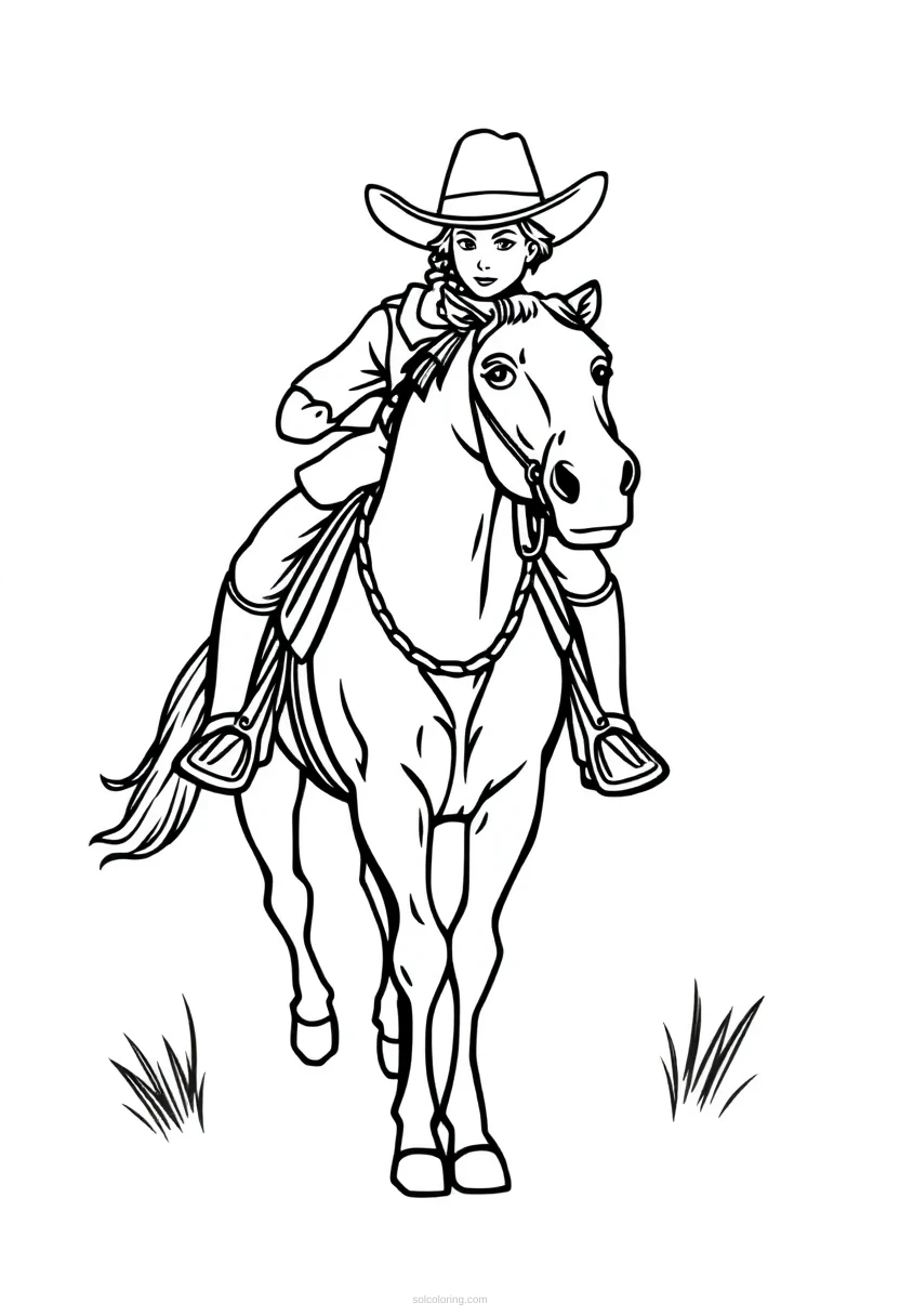Cowboy Realistic coloring page for kids