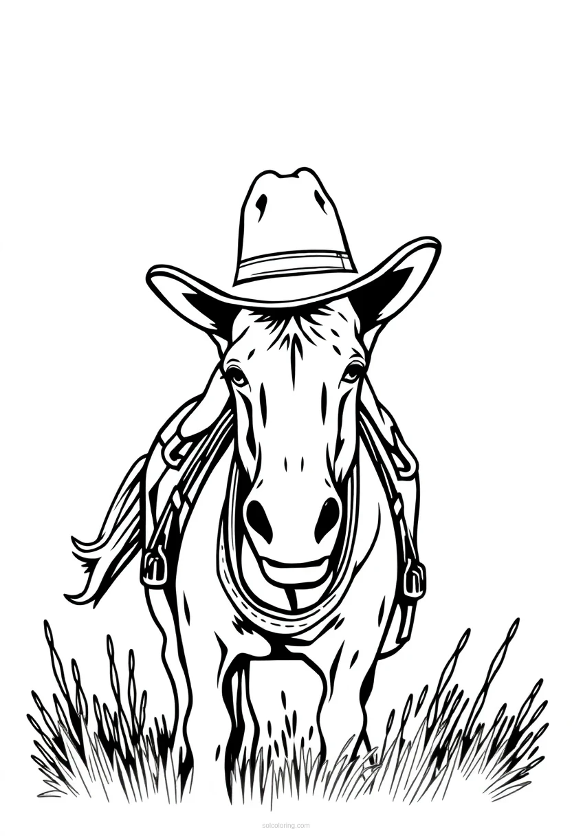 Cowboy Realistic coloring page for kids
