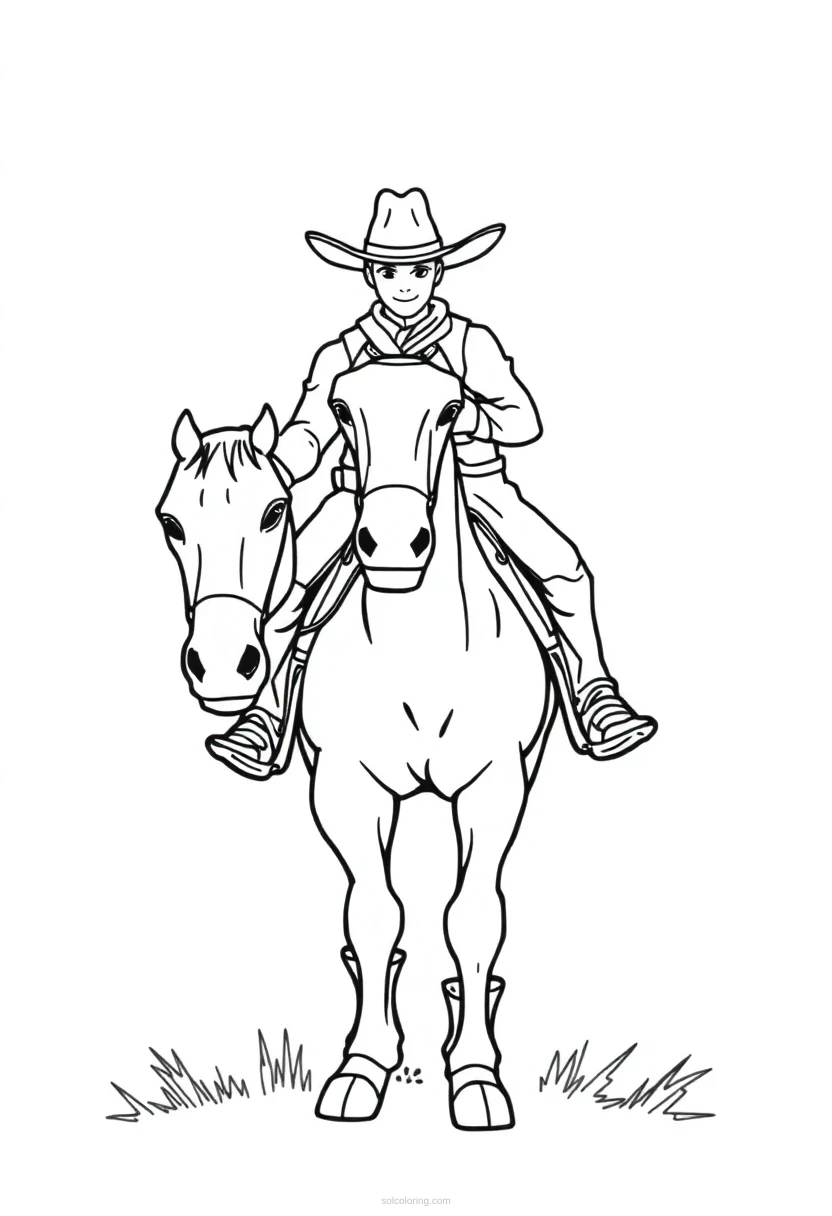 Cowboy Simple coloring page for kids