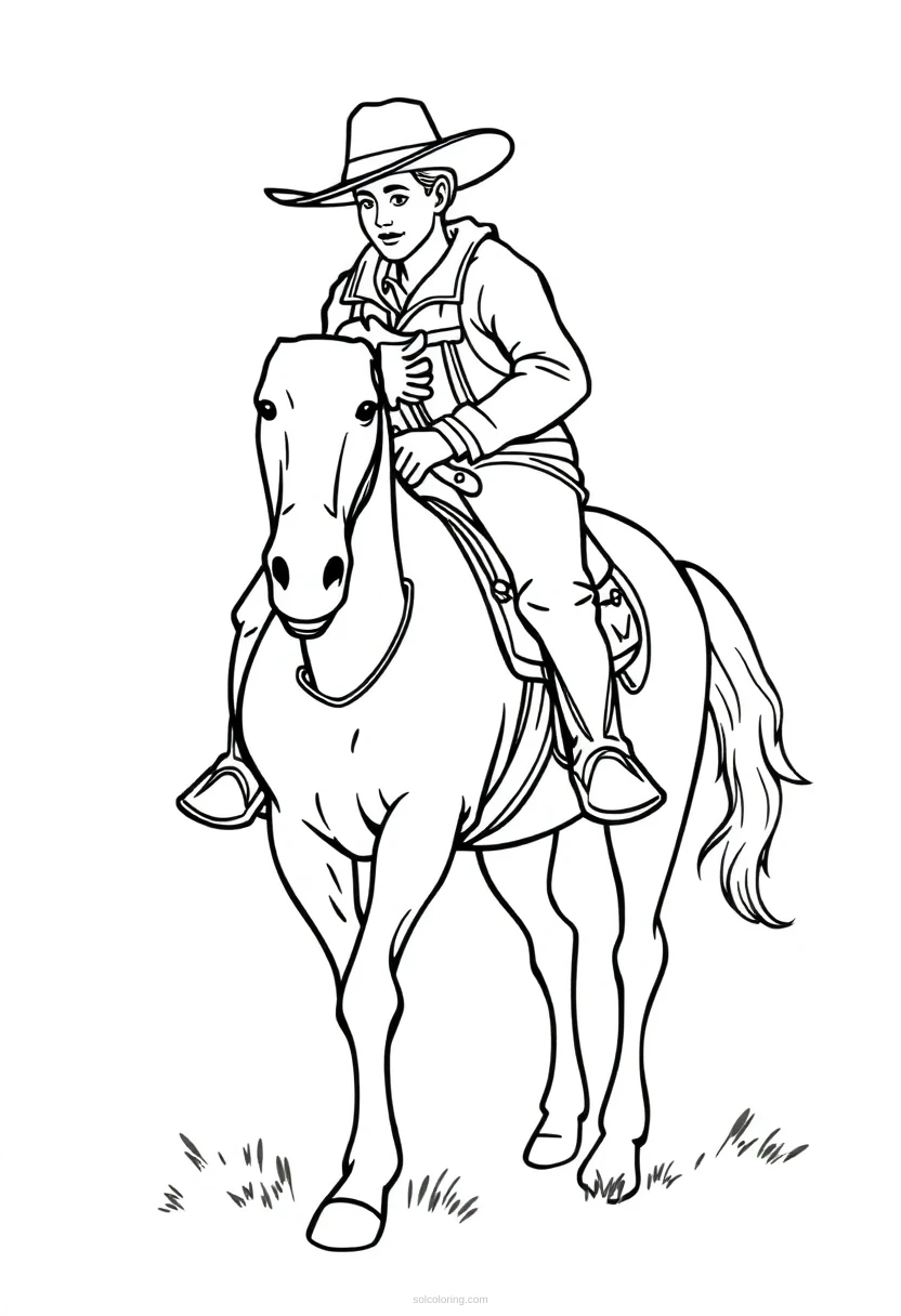 Cowboy Simple coloring page for kids