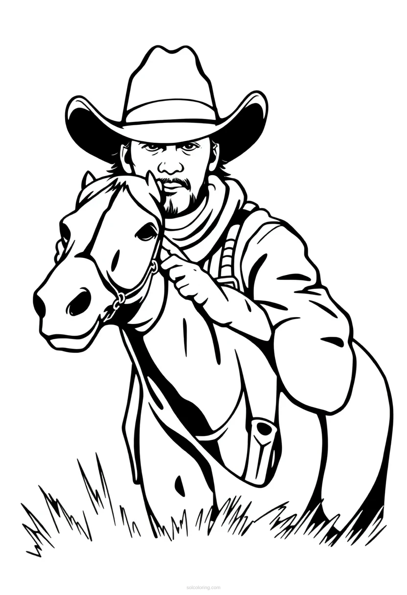Cowboy Simple coloring page for kids