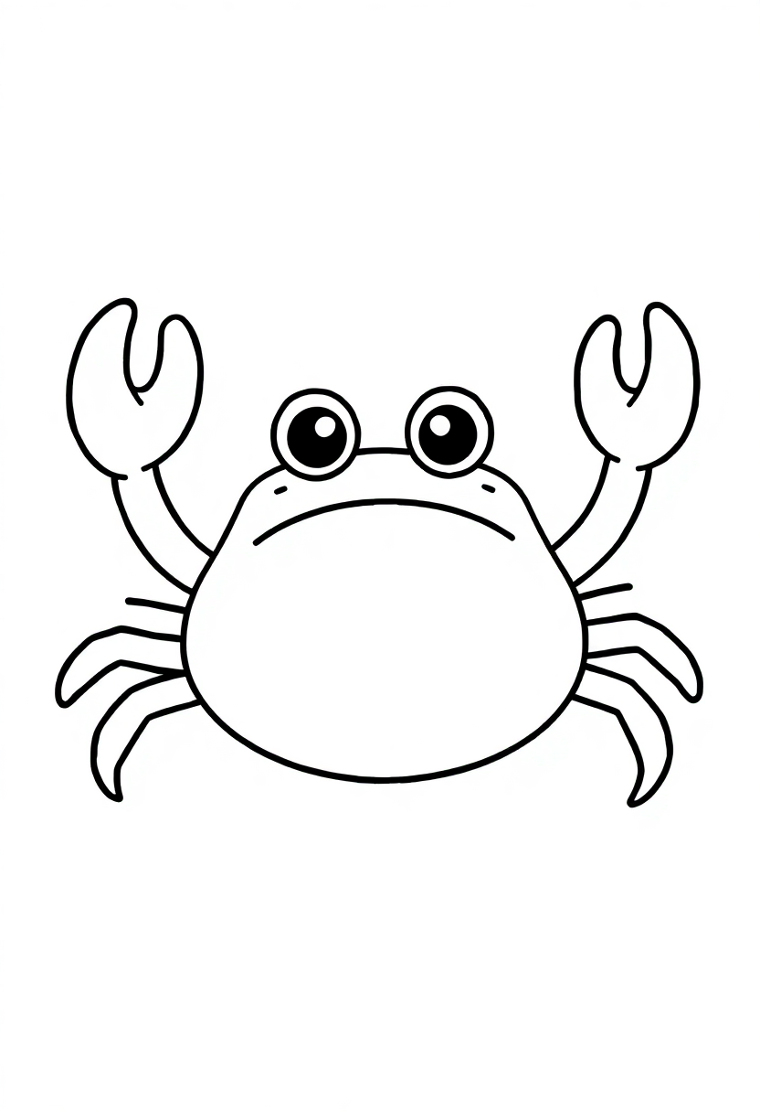 Crab coloring page, free printable
