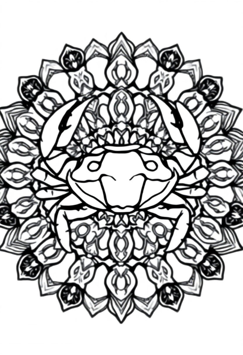 Crab coloring page, free printable