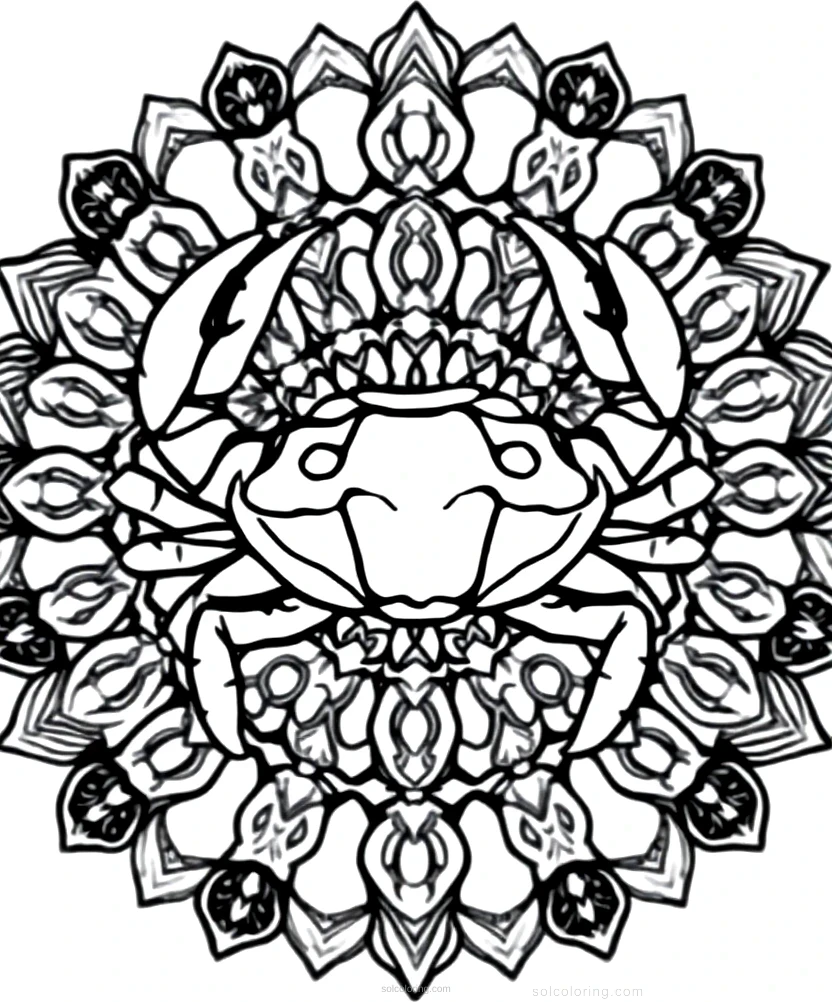 Crab coloring page for kids