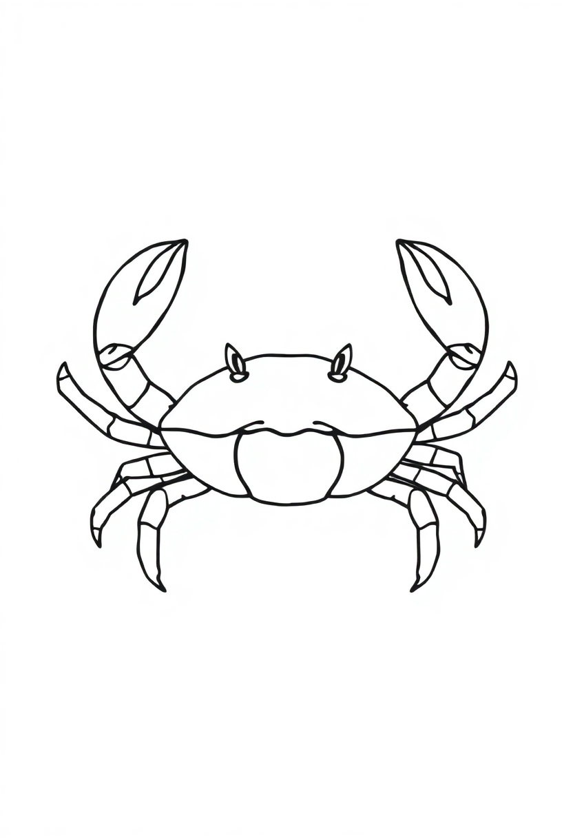 Crab coloring page, free printable