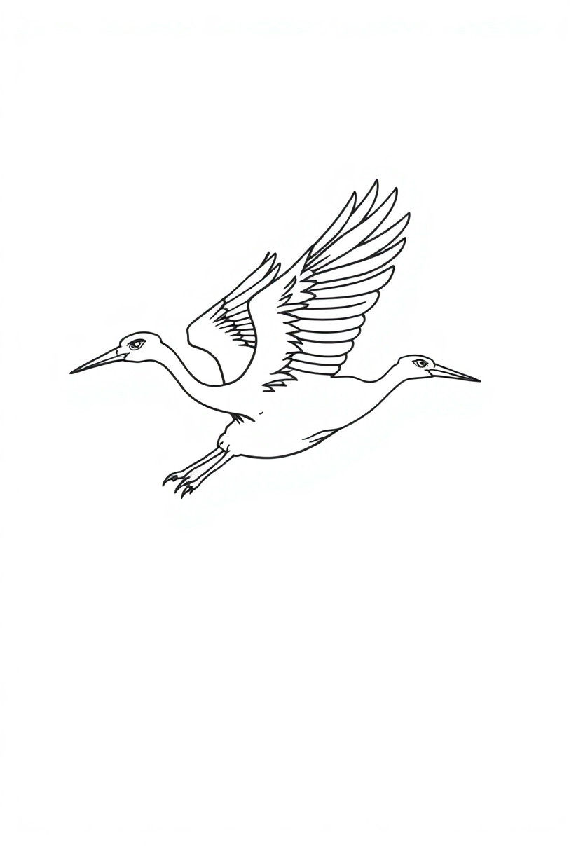 Crane Bird In Flight coloring pages