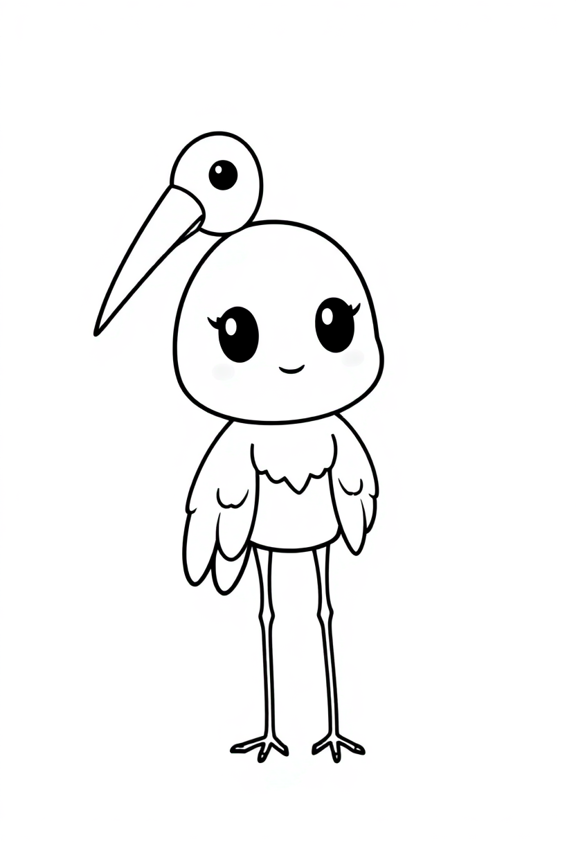 Crane coloring page, free printable