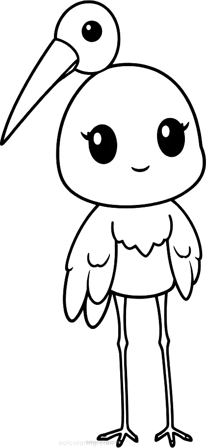 Crane coloring page for kids