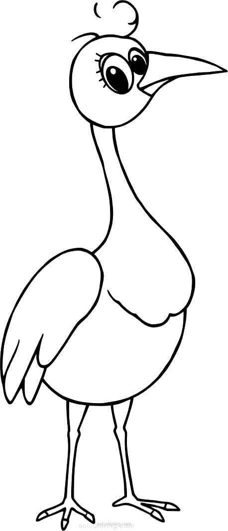 Crane coloring page for kids