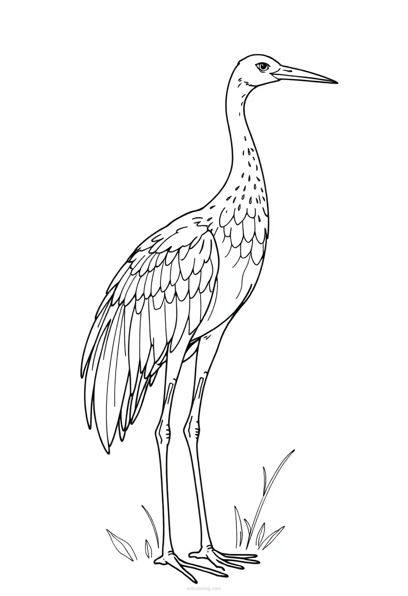 Crane coloring page for kids