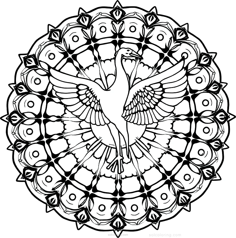 Crane coloring page for kids