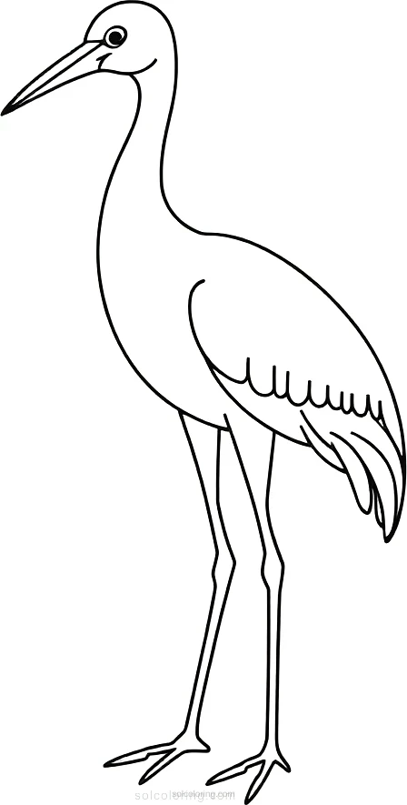 Crane coloring page for kids