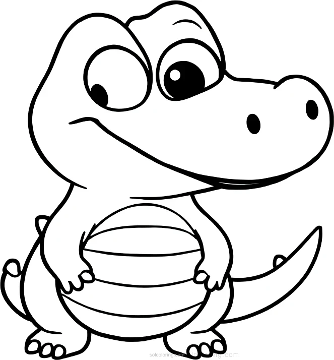Crocodile coloring page for kids