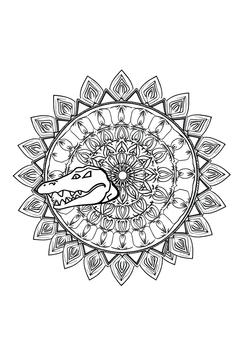 Crocodile coloring page, free printable