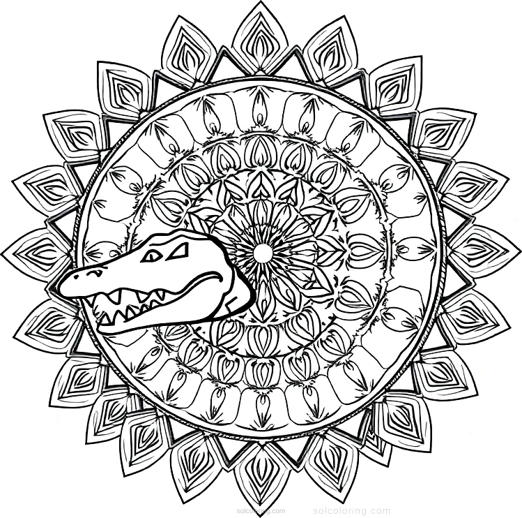 Crocodile coloring page for kids