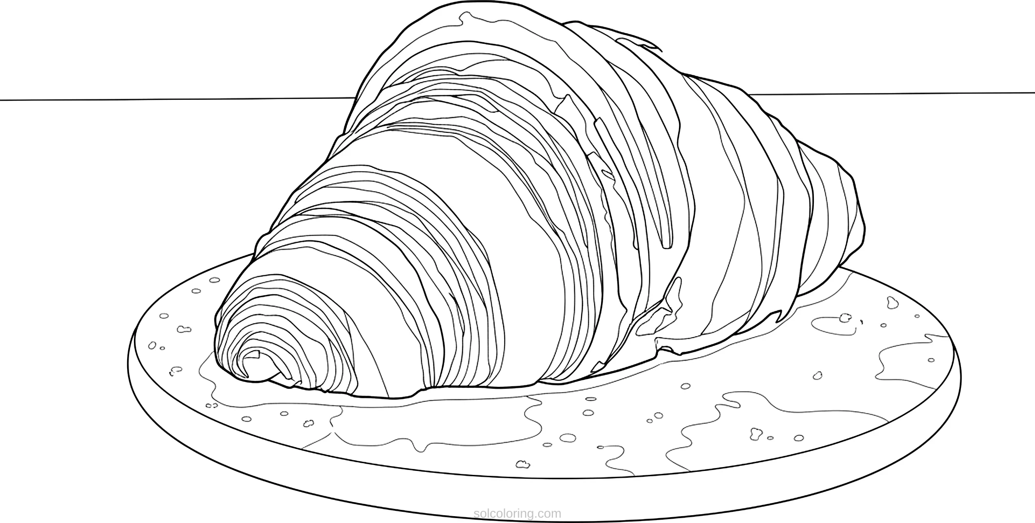 Croissant coloring page for kids