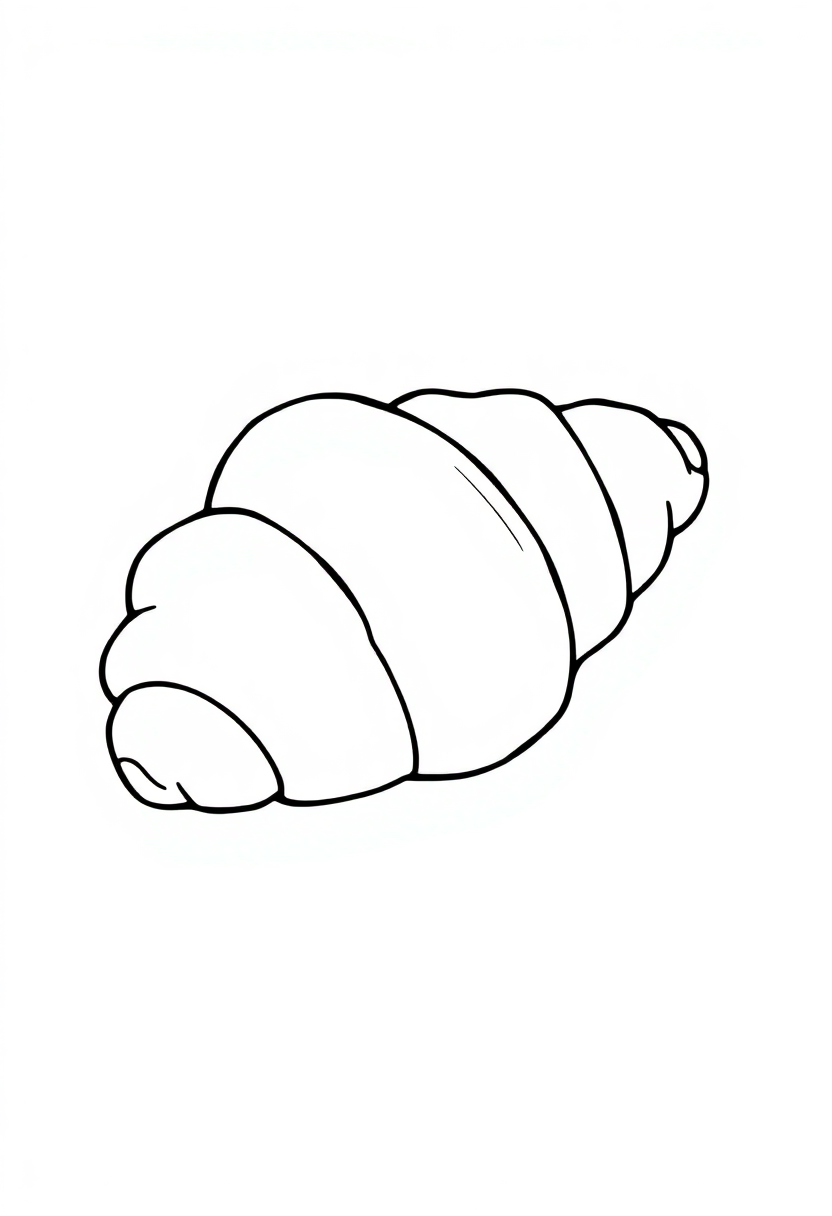 Croissant coloring page, free printable