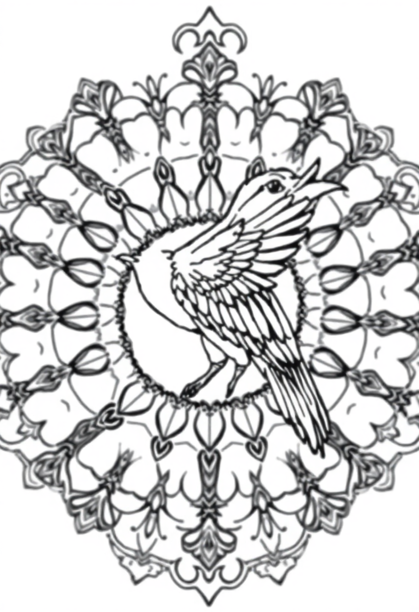 Crow coloring page, free printable