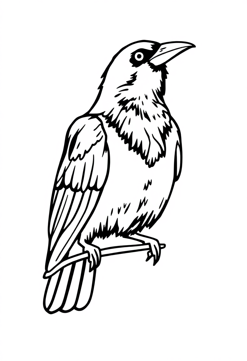 Crow coloring page, free printable