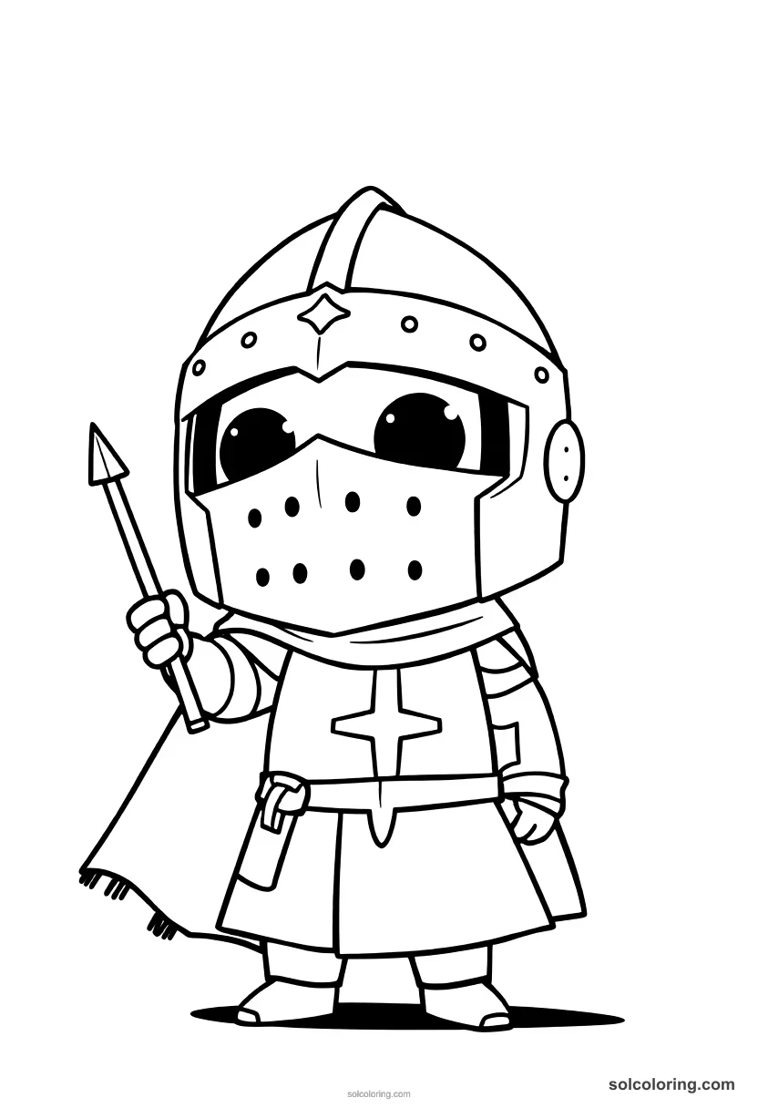 Chibi Crusader Knights Outside Jerusalem chibi coloring page for kids