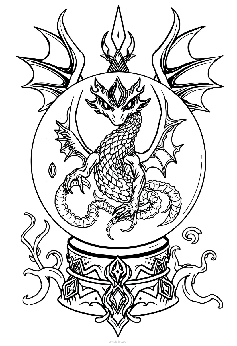 Crystal Ball coloring page for kids