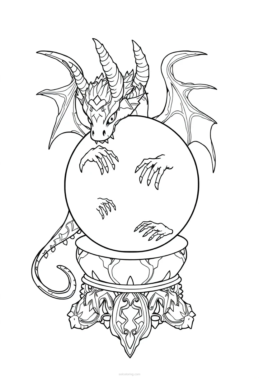 Crystal Ball coloring page for kids