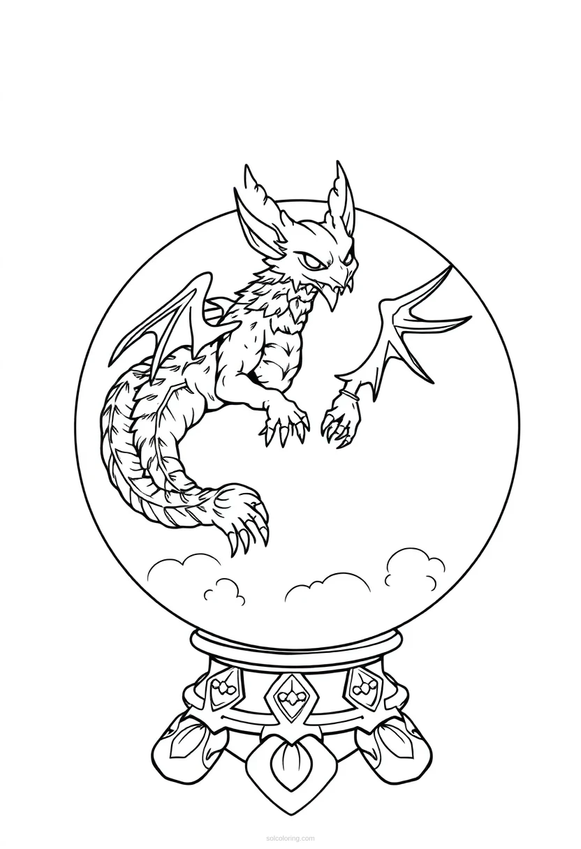 Crystal Ball coloring page for kids
