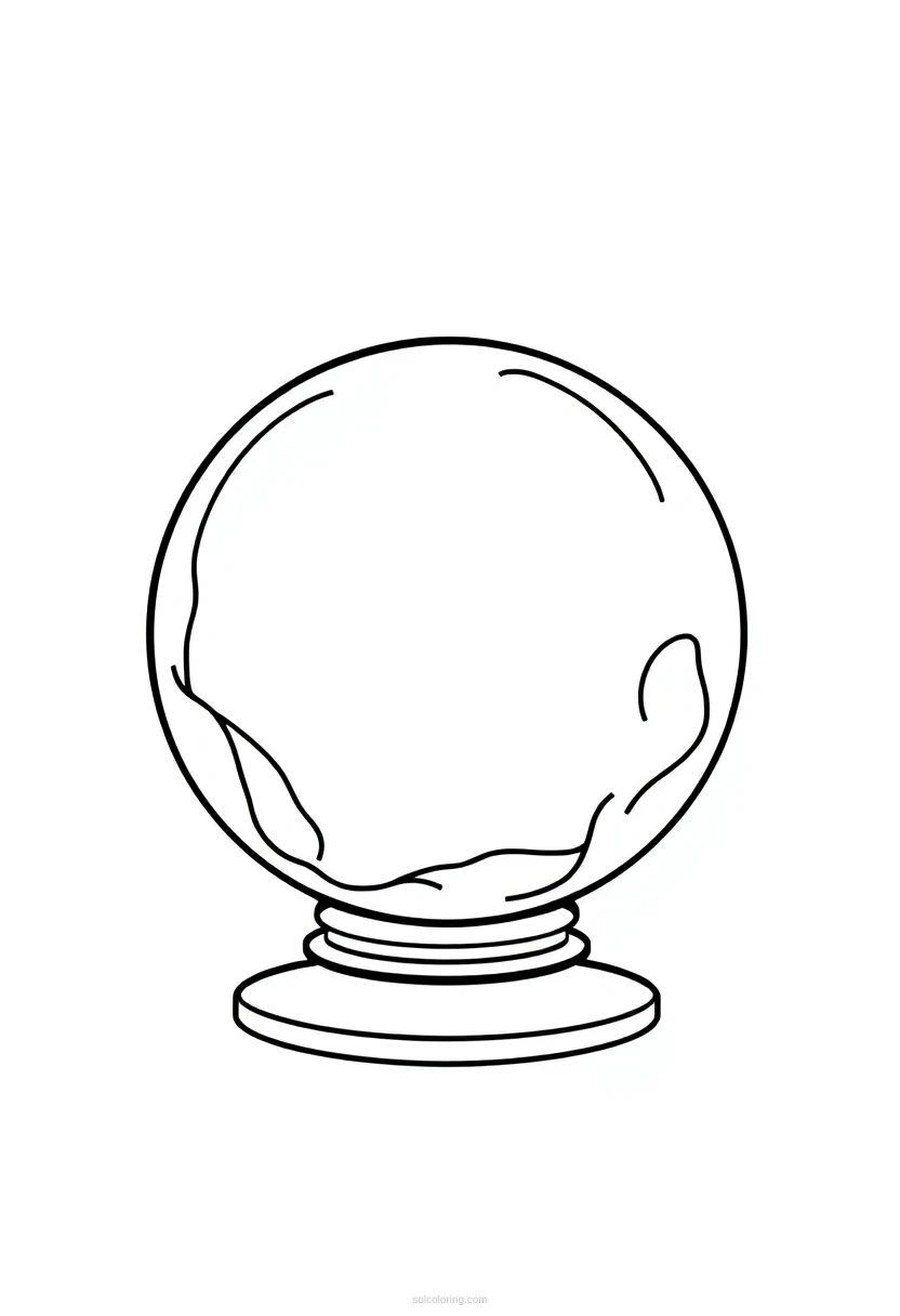 Crystal Ball coloring page for kids