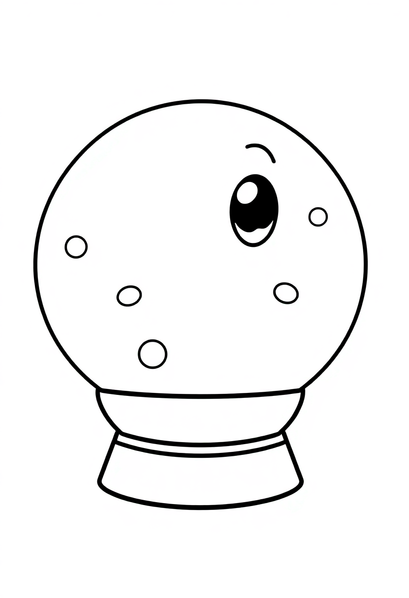 Crystal Ball coloring page, free printable