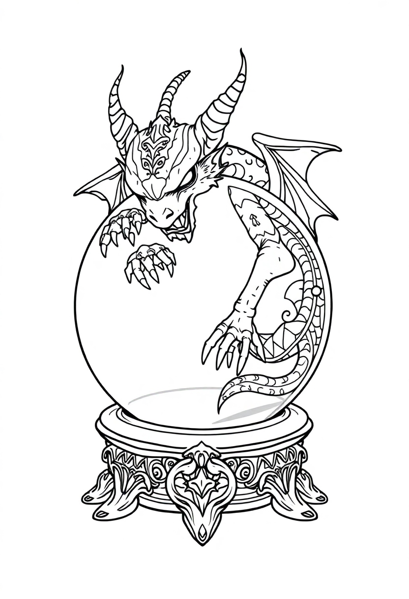 Crystal Ball coloring page, free printable