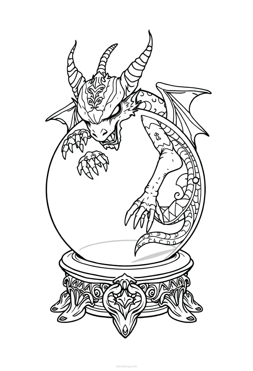 Crystal Ball coloring page for kids