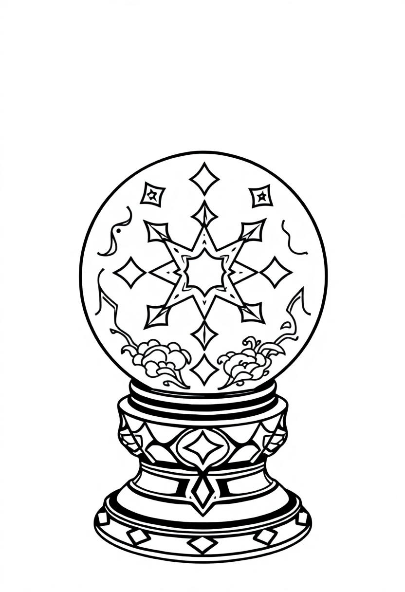 Crystal Ball Fortune Telling coloring pages
