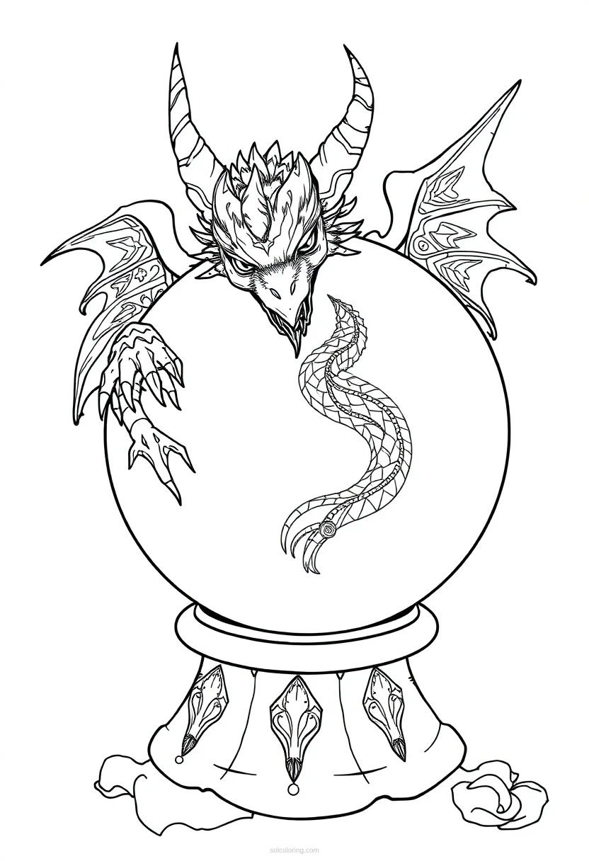 Crystal Ball coloring page for kids