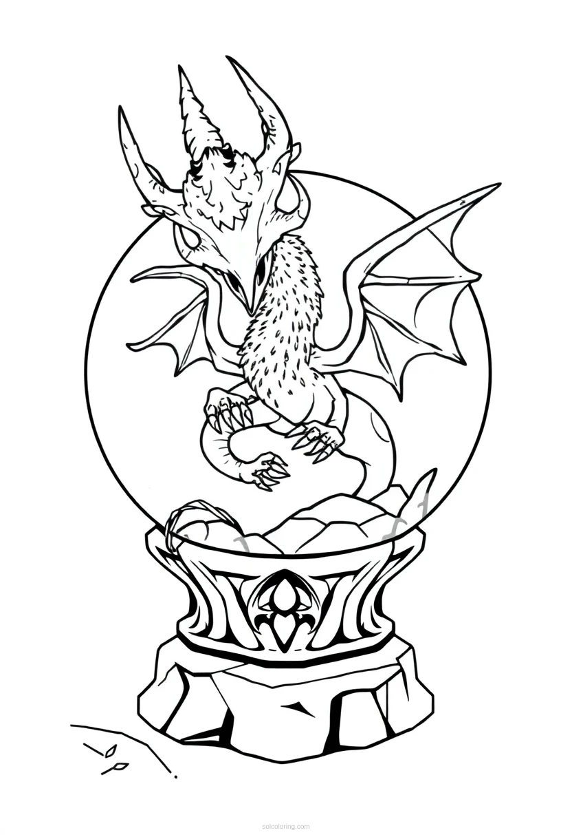 Crystal Ball coloring page for kids