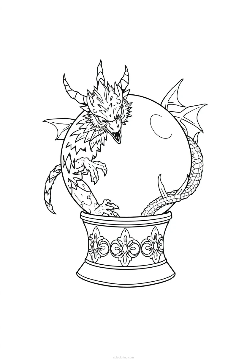 Crystal Ball coloring page for kids