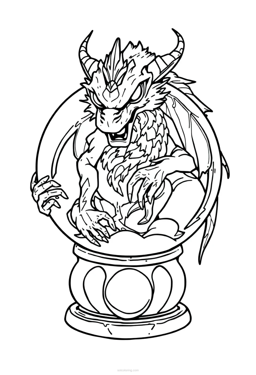 Crystal Ball coloring page for kids