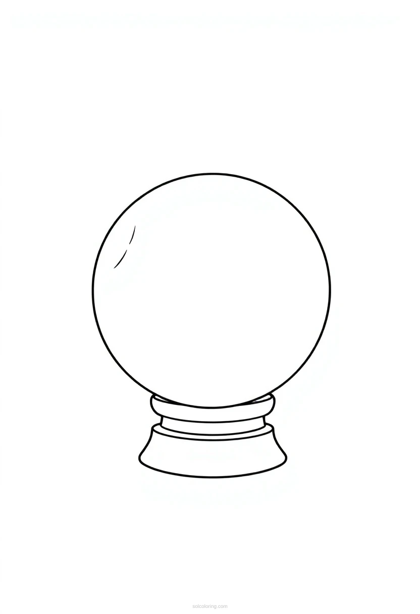 Crystal Ball coloring page for kids