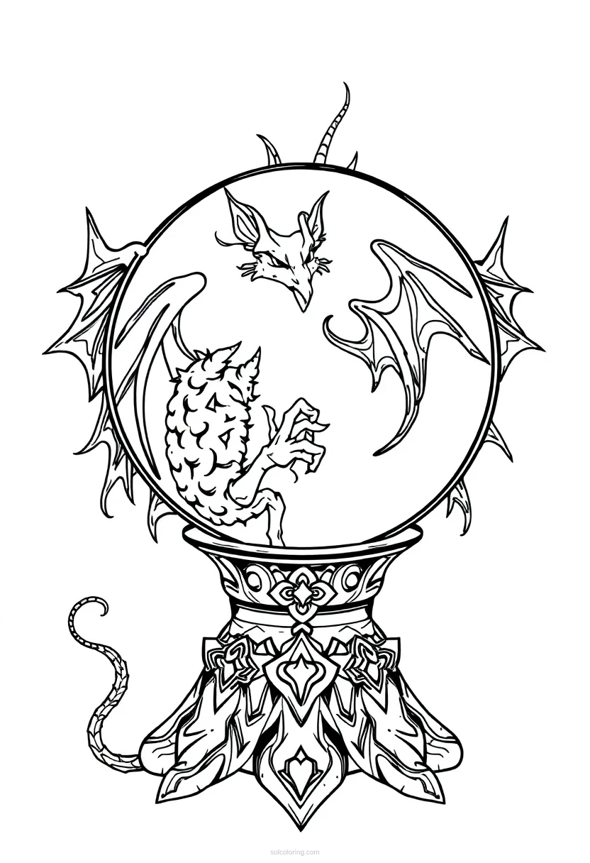 Crystal Ball coloring page for kids
