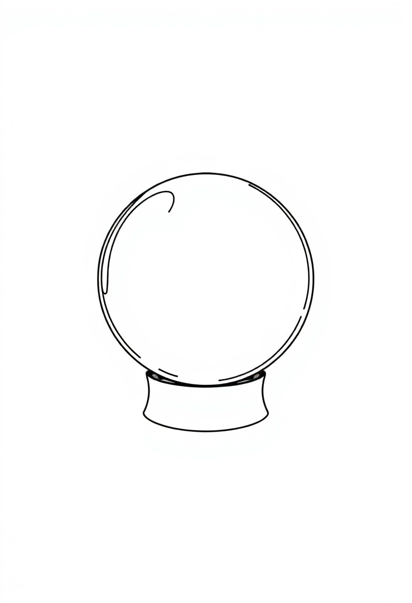 Crystal Ball coloring page, free printable